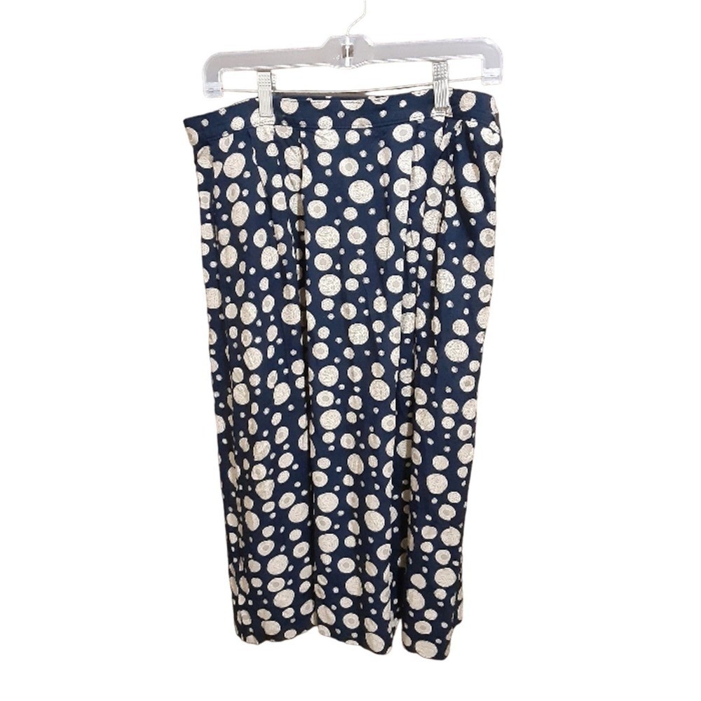 Pendleton Sophisticates Navy Patterned Polka Dot Midi Skirt